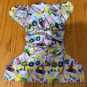 Farm Print Pocket Cloth Diaper Cover